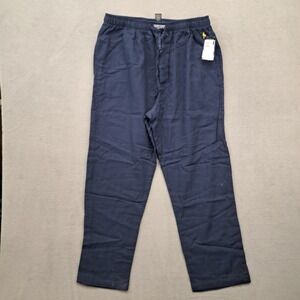 Polo Ralph Lauren Mens L Navy Blue 100% Cotton Pajama Lounge Pants 34x30